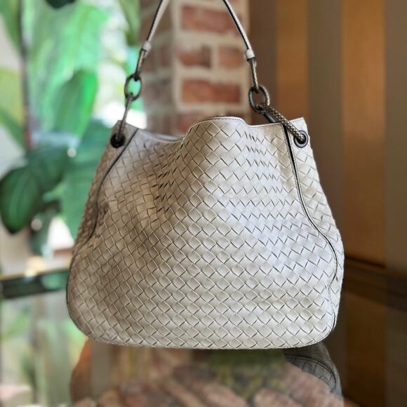 BOTTEGA VENETA Brio Loop Intrecciato Nappa Leather Tote Bag - Picture 1 of 16